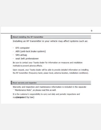 toyota coaster 2016 2017 2018 owners manual in english